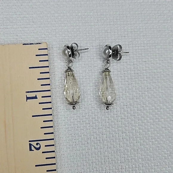 Lia Sophia Pearl Beaded Silver Drop Earrings - Picture 11 of 11